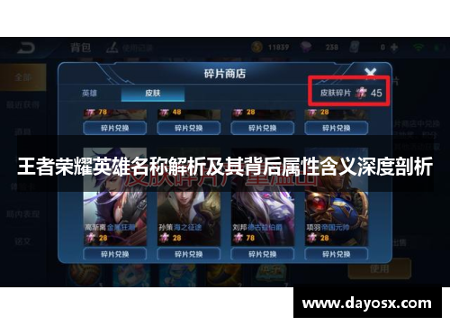 王者荣耀英雄名称解析及其背后属性含义深度剖析