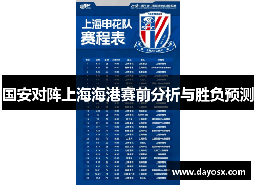 国安对阵上海海港赛前分析与胜负预测